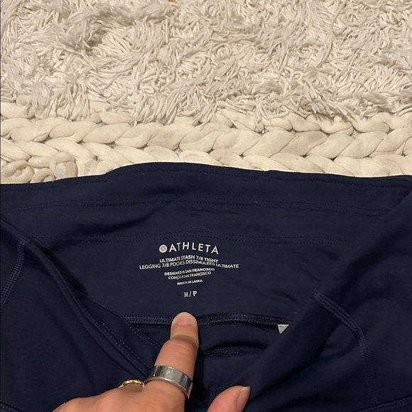 Athleta Ultimate Stash 7/8 Tight Navy Blue - Picture 2 of 3